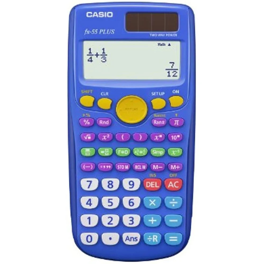 Calculadora Casio FX 55 Plus Fracciones Escolar Primaria Texto Natural