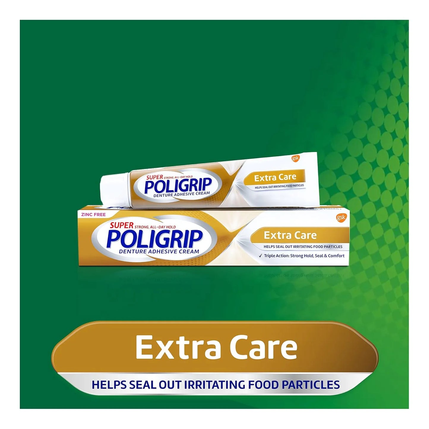 Super Poligrip Extra Care Crema Adhesiva Sin Zinc Paquete De 4 Tubos Sujeción Duradera