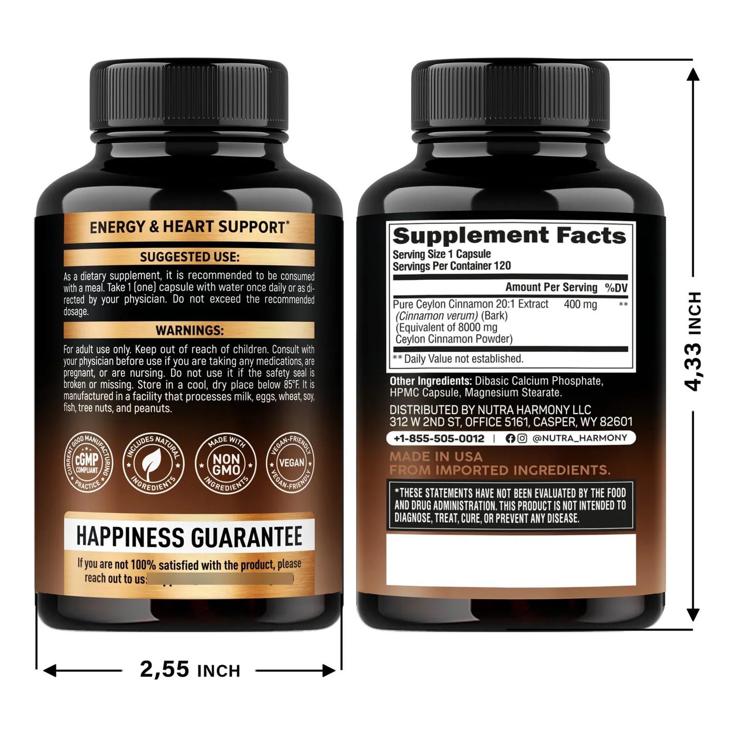 Capsulas De Canela De Ceilan Extra Fuerte Energia Metabolismo Corazon Natural
