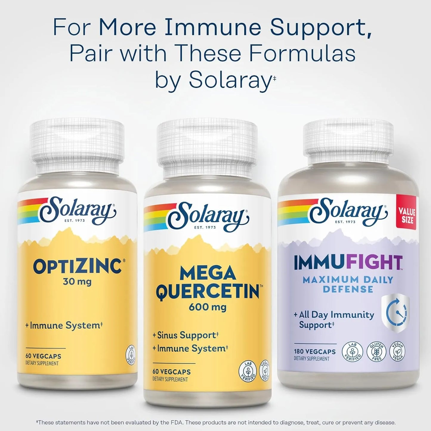 Solaray Mega Quercetina 60 Cápsulas Veganas Soporte Inmunológico Y Cardiovascular