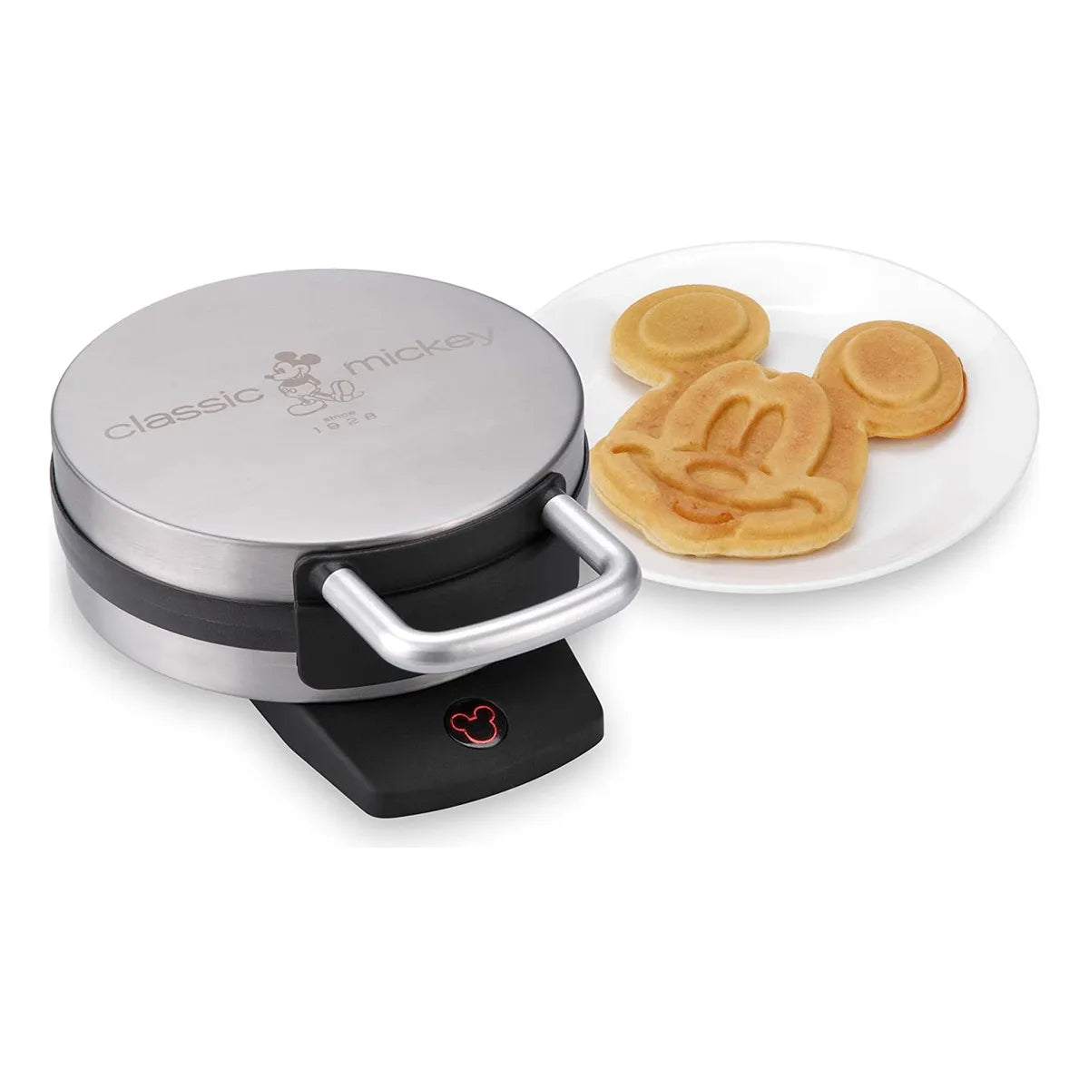 Máquina Para Hacer Gofres Disney DCM1 Classic Mickey Acero Plateado Placas Teflón