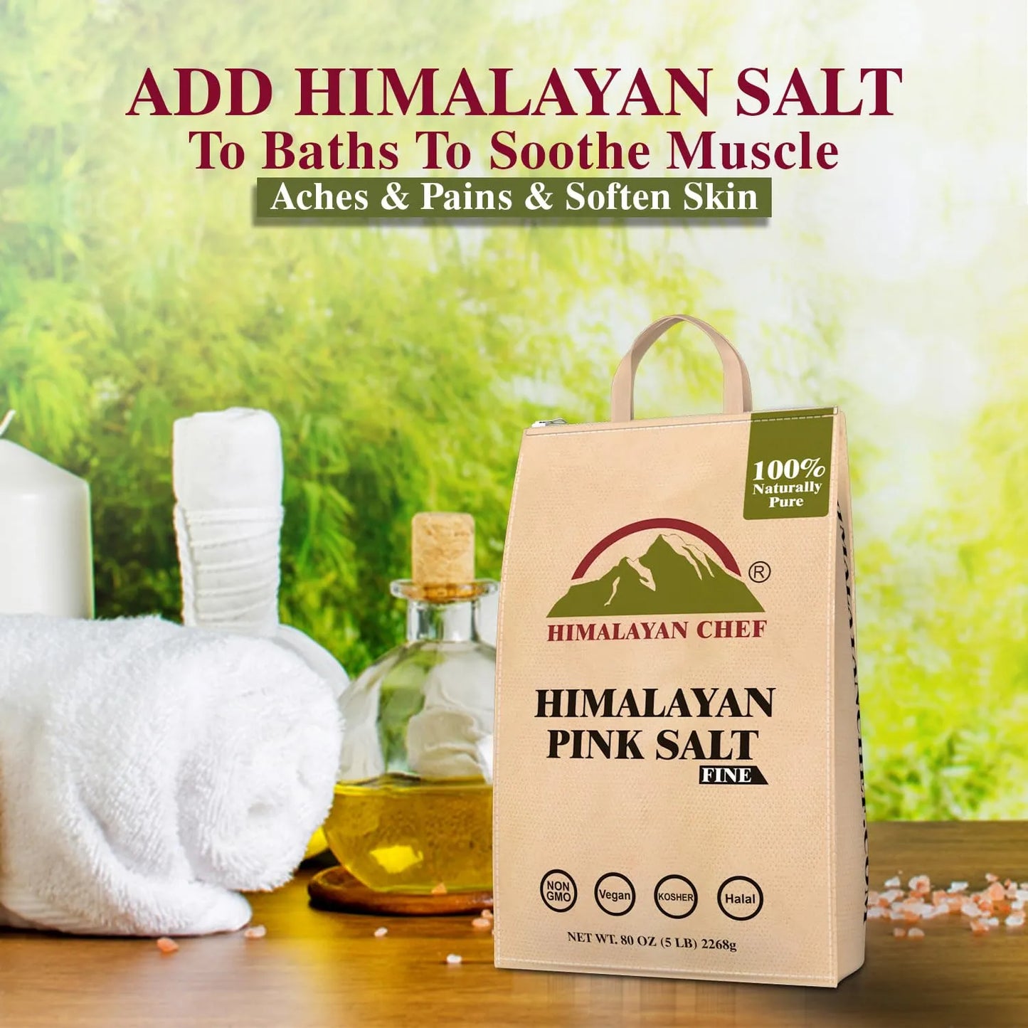 Sal Himalaya Fina 5 Kg Pack Doble Pura Y Natural Con Minerales Esenciales