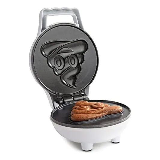 Mini Gofrera Emoji Caca Divertido Desayuno Para Niños Facil Limpiar Antiadherente