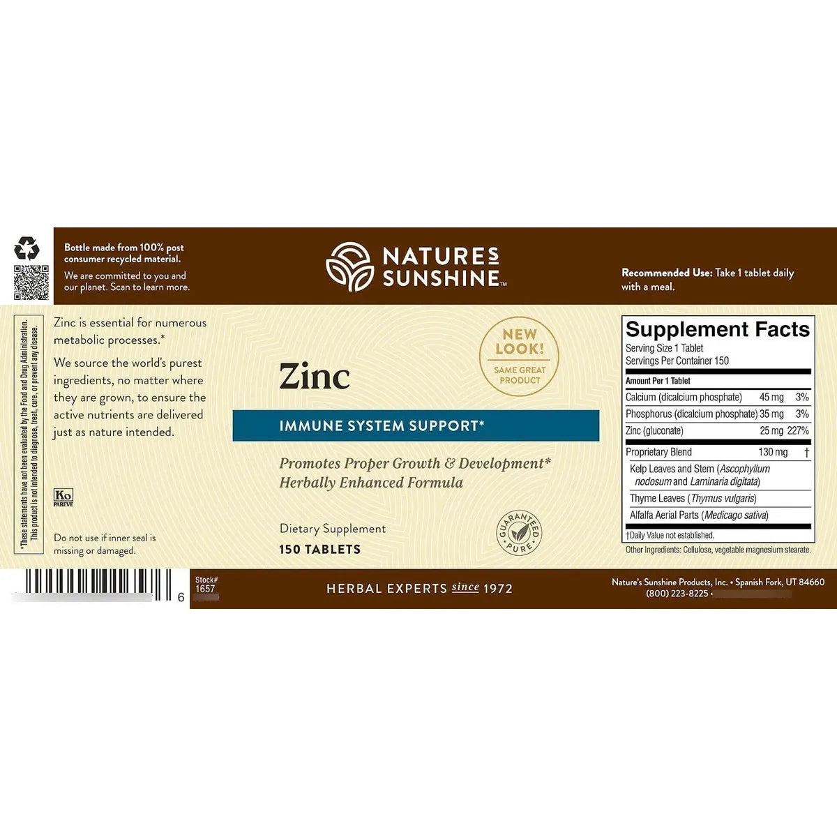 Zinc 25 Mg 150 Tabletas Refuerza Inmunidad Y Metabolismo