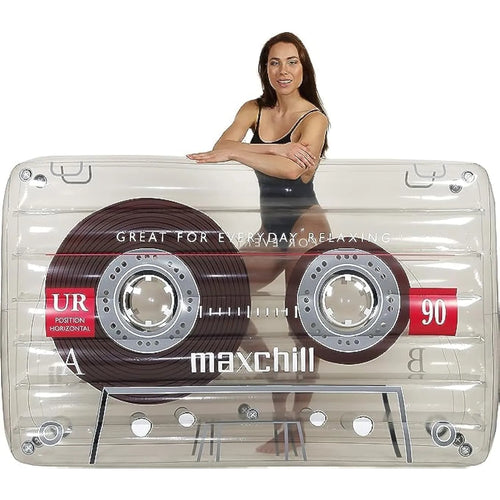 Flotador De Piscina Cinta Cassette Retro Adultos XL Loteli Duradero Facil Inflar