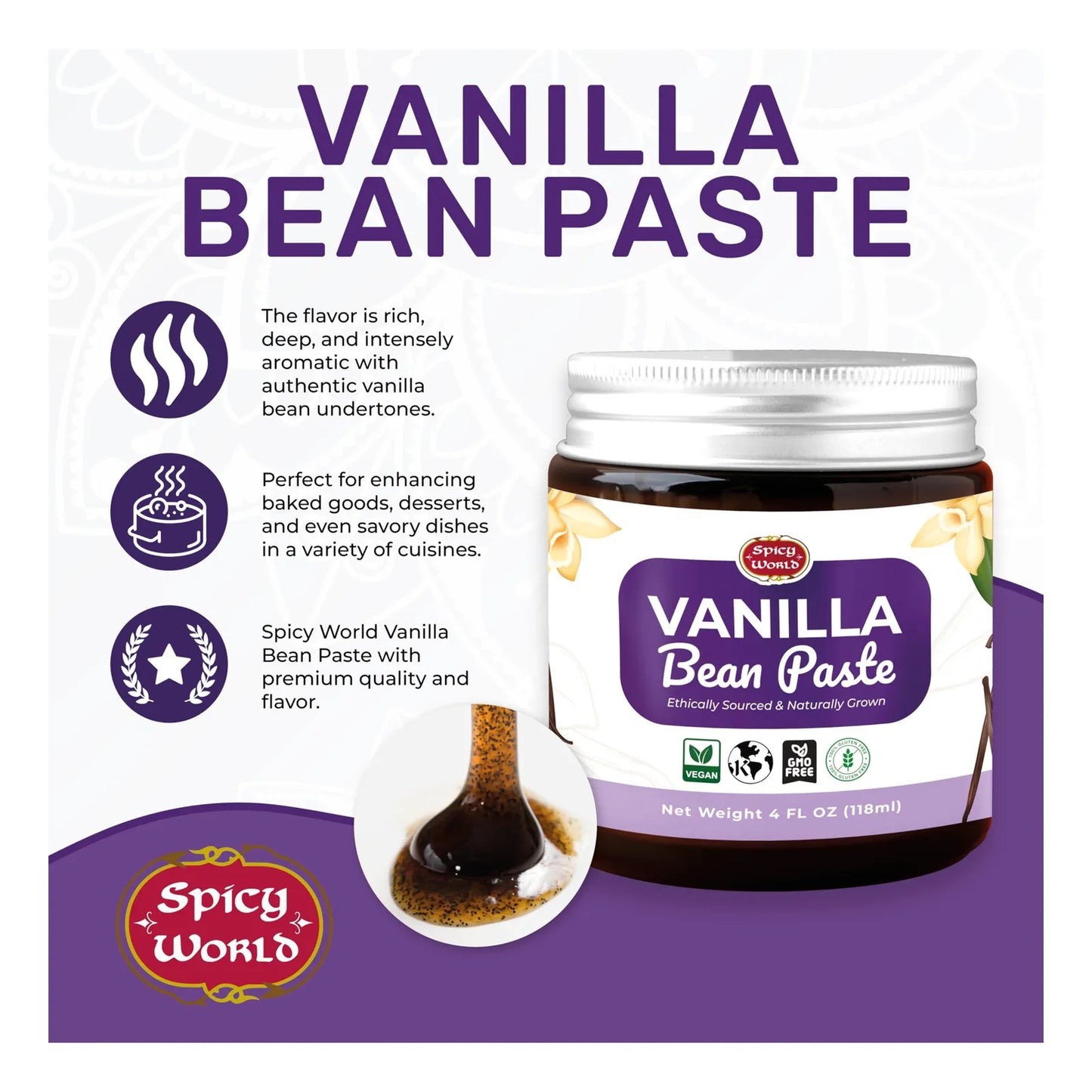 Pasta De Vainilla Natural 113g Con Agave Orgánico Puro Vegano Sin Gluten