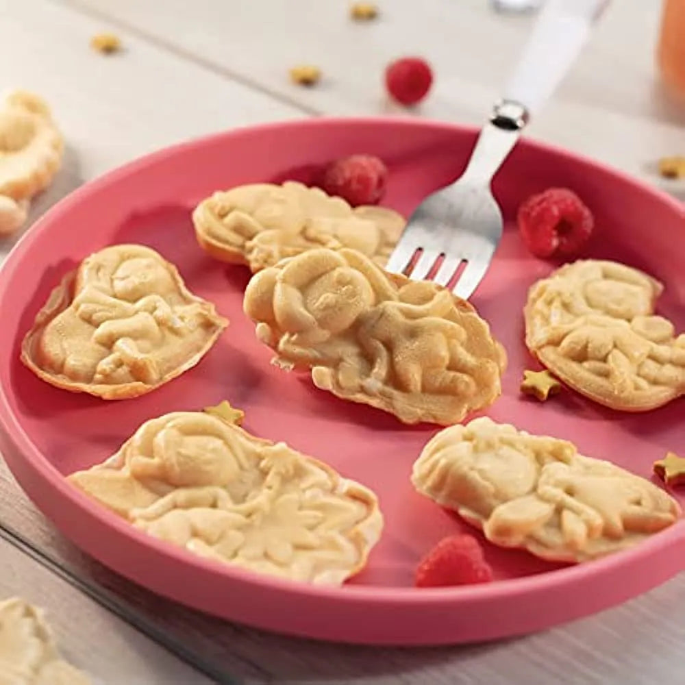Waffle Maker De Hada Pequeña 7 Diseños Cocina Magica Facil Limpieza