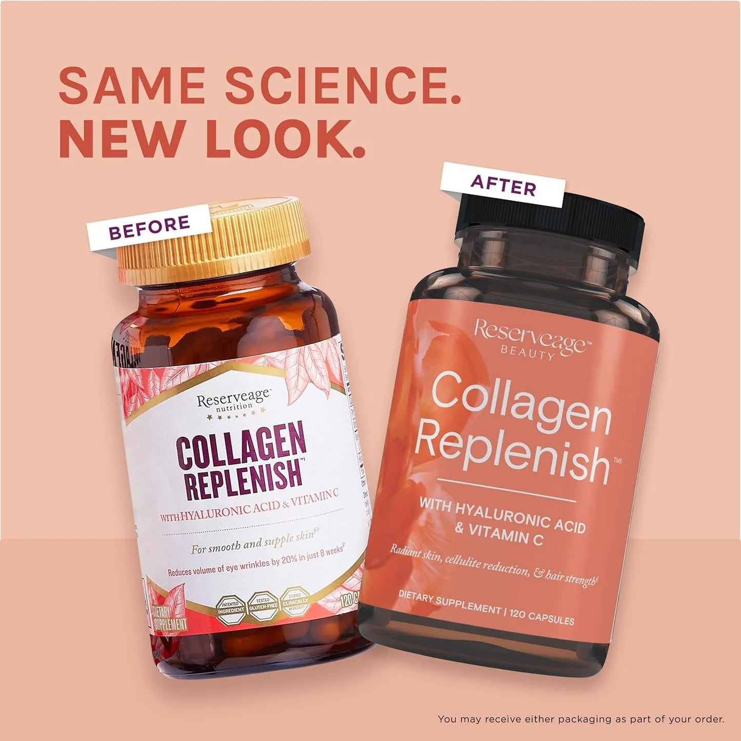 Reemplazo Colageno 120 Capsulas Refuerzo Piel Cabello Reserveage Beauty