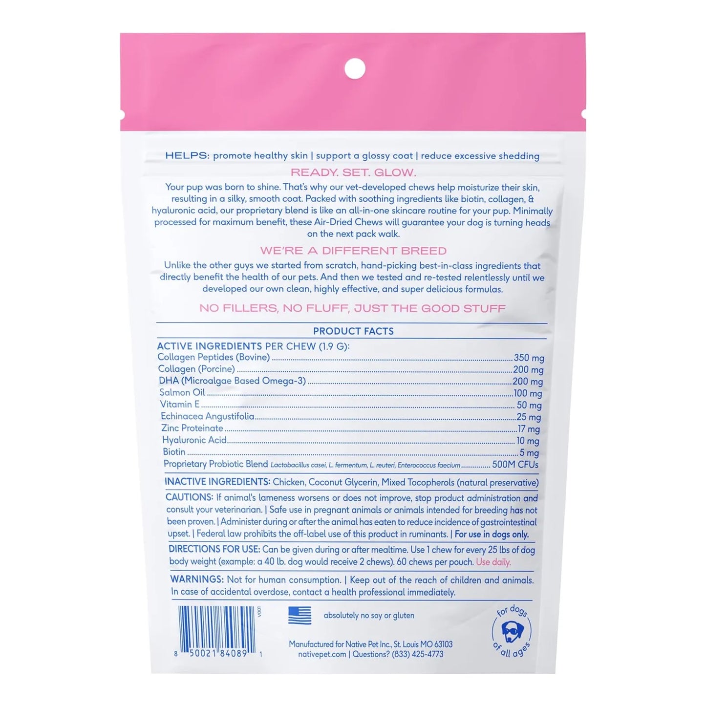 Masticables Omega Para Piel Y Pelaje Perro Saludable Brillan Importaciones Gold