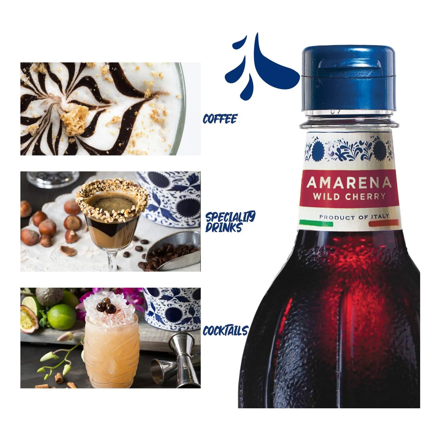 Jarabe Fabbri Cereza Amarena 1L Sabor Italiano Premium Para Bebidas Y Postres