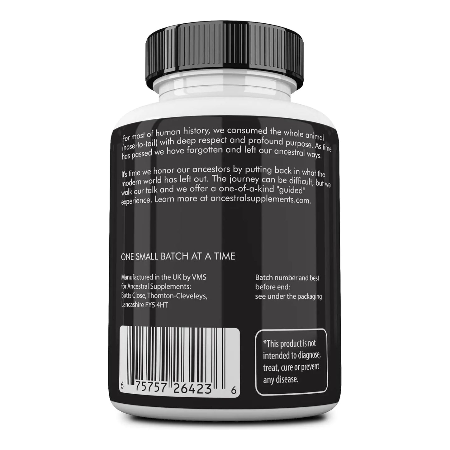 Capsulas De Organo De Res Alimentado Con Pasto Ancestral Supplements 180 Capsulas Multibeneficios