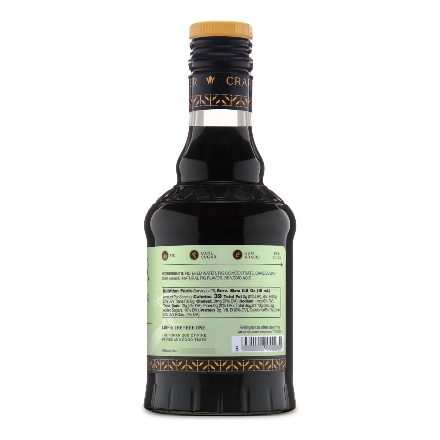 Jarabe De Higo Caramelizado Liber Co 360 Ml Sabor Premium Para Cócteles Y Postres