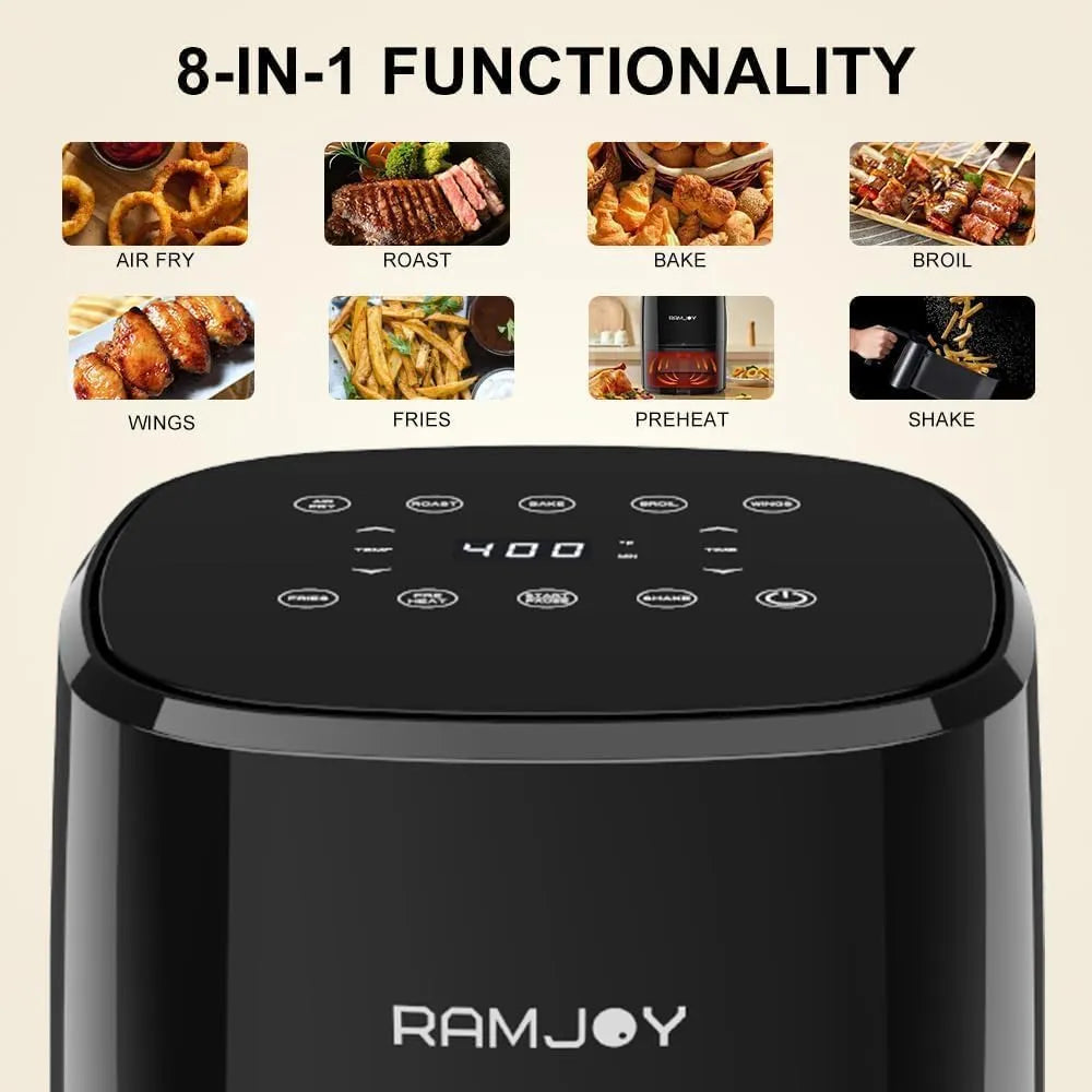 Freidora De Aire 3.8 Cuartos 8 En 1 Cocina Saludable Y Rapida