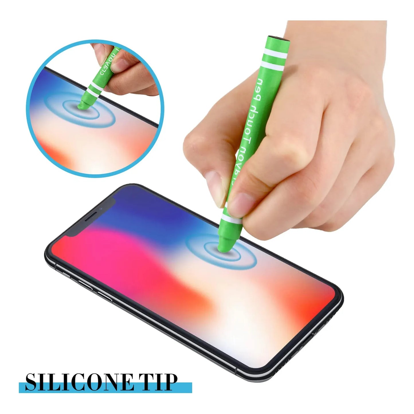12 Lápices Capacitivos Infantiles Para Tabletas Táctiles Colores Vibrantes Seguros