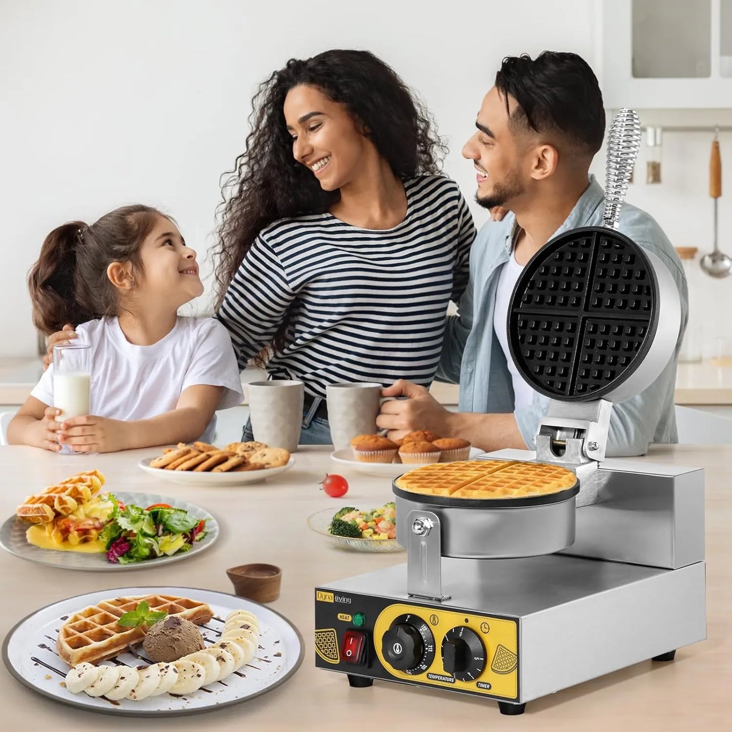 Máquina De Gofres Comercial Eléctrica Dyna Living Antiadherente 110V 1200W