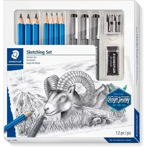 Set Dibujo Bocetos Staedtler X 12 Piezas Lápices Grafito Profesionales