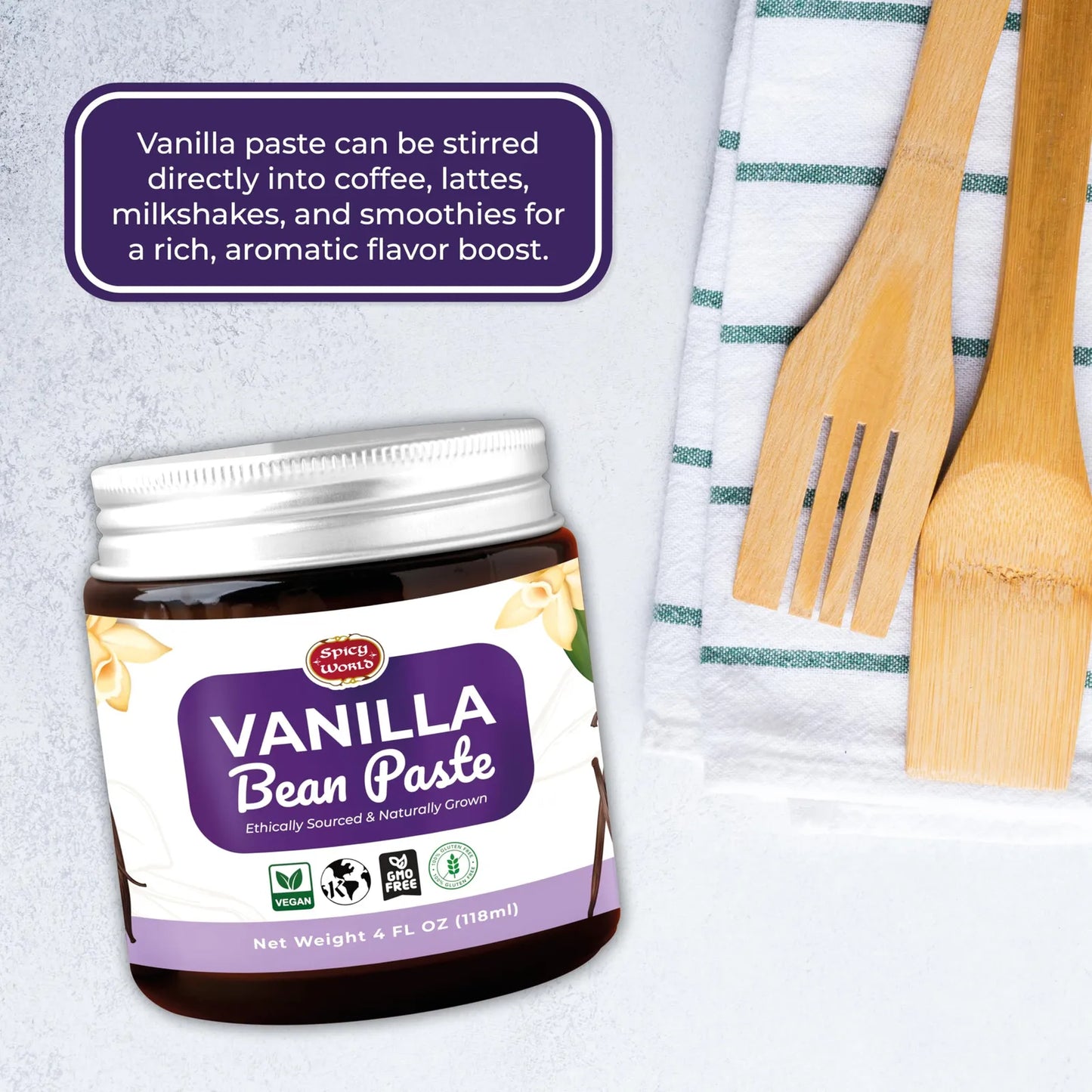 Pasta De Vainilla Natural 113g Con Agave Orgánico Puro Vegano Sin Gluten