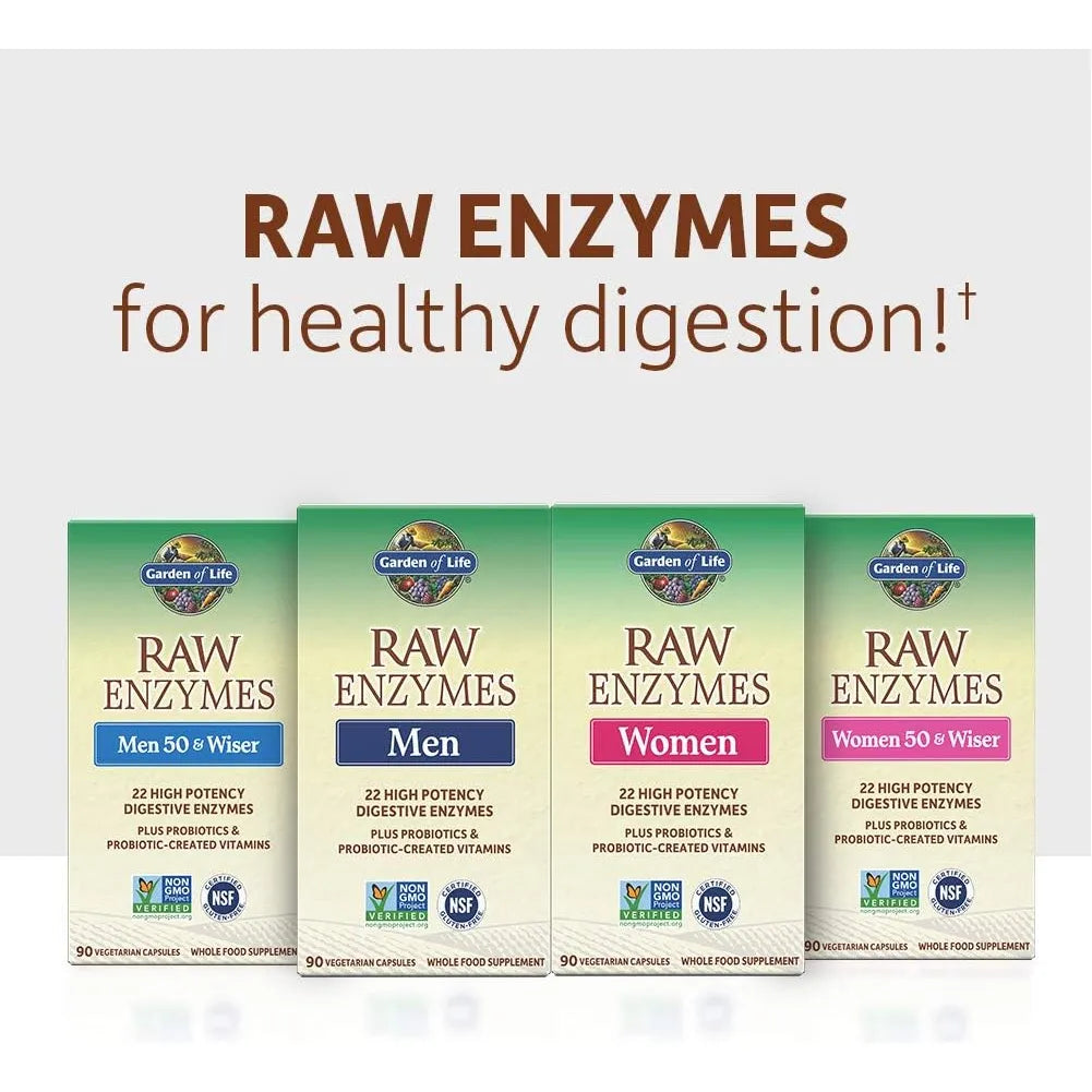 Garden Of Life 22 Enzimas Digestivas Mujeres 50+ 90 Capsulas Suplemento Digestivo
