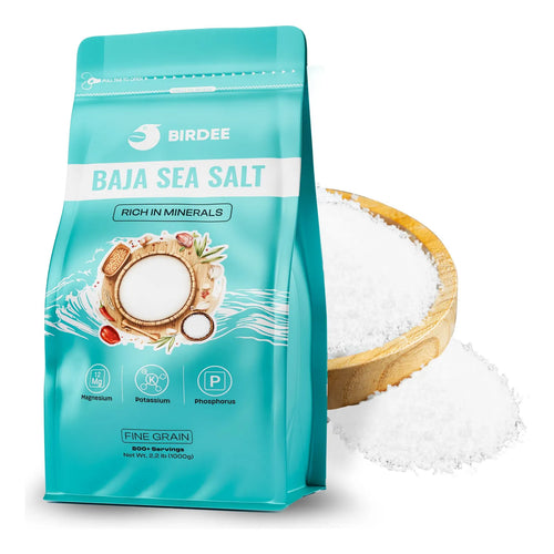 Sal Marina De Baja 1 Kg Mineral Sin Refinar Grano Fino 82 Minerales Menos Sodio