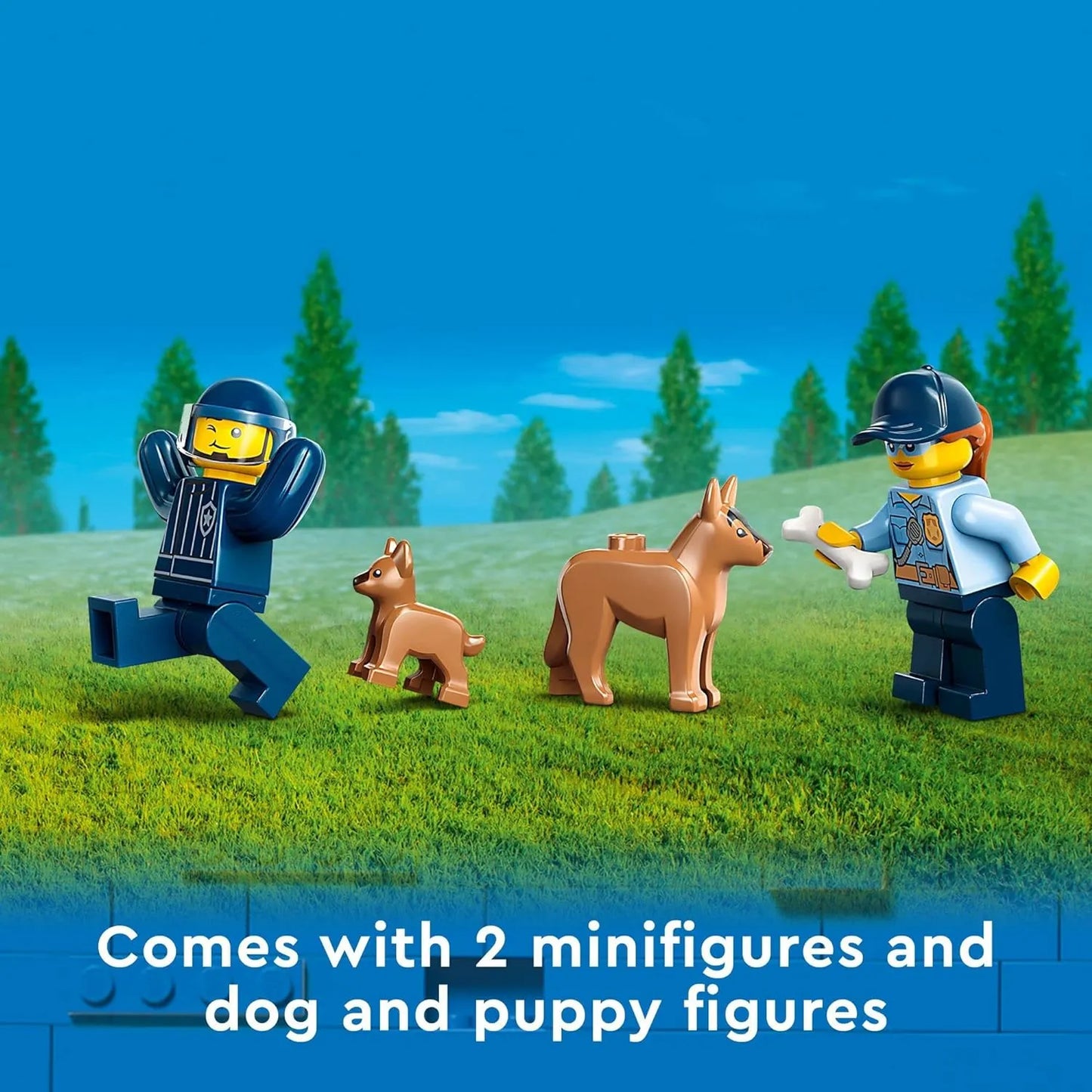 Coche Policia Lego City Con Remolque Y Figuras De Perros Juego De Entrenamiento Canino
