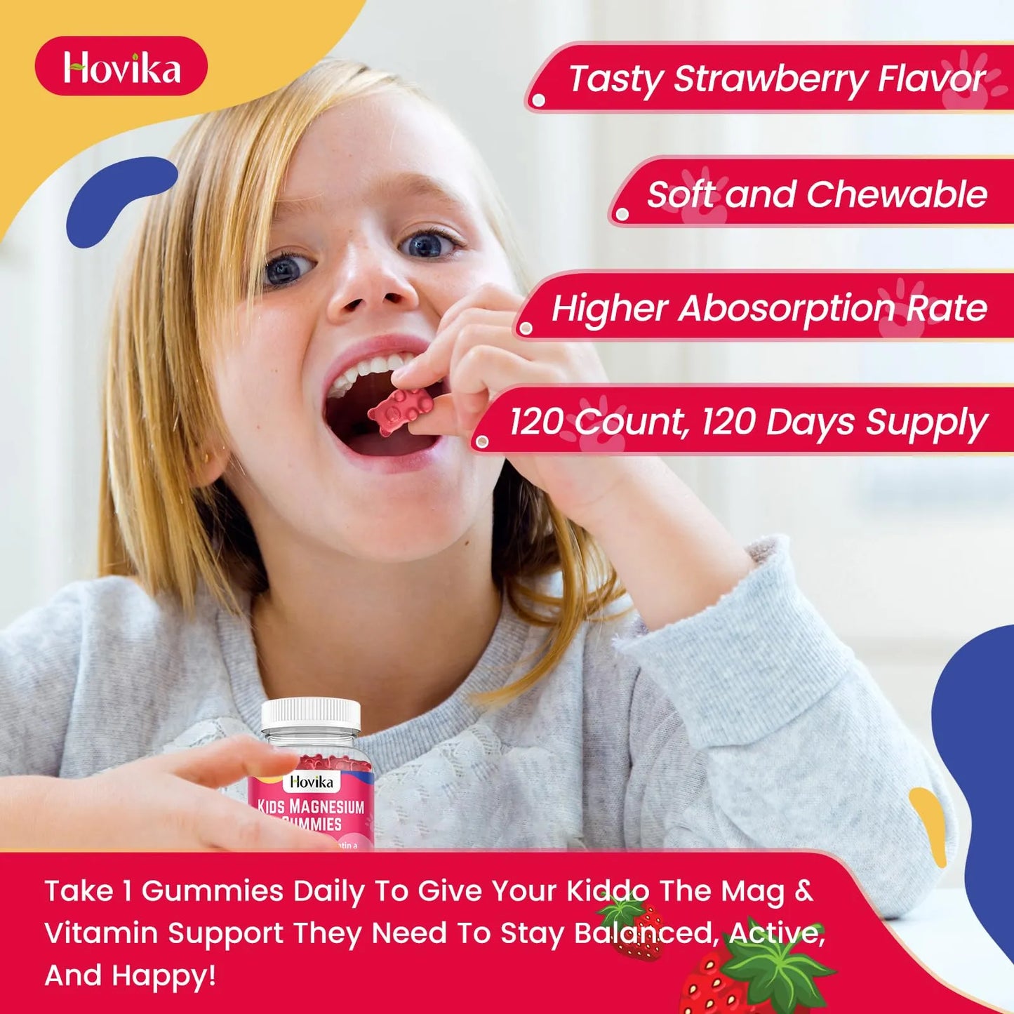 Gomitas De Magnesio Sabor Cítrico Para Niños Apoyo Nervioso Y Sueño Reparador