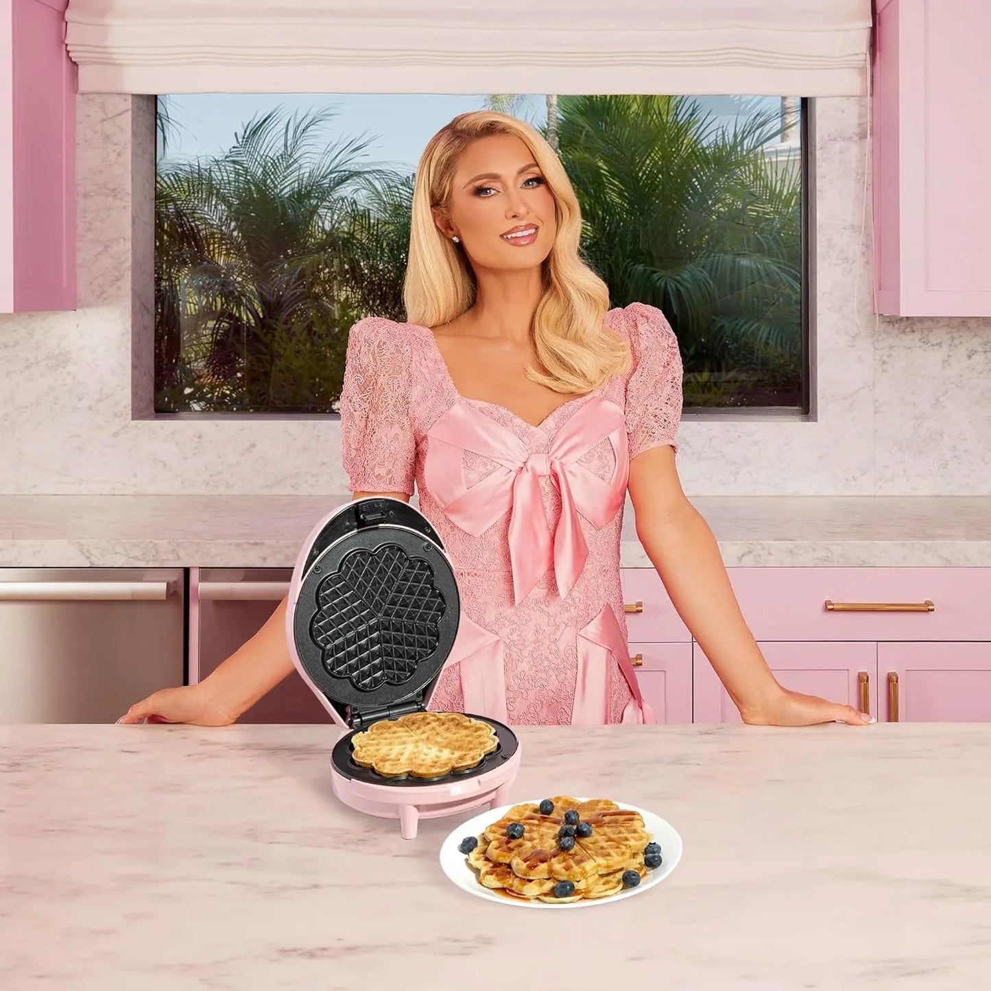 Máquina Para Hacer Gofres De Corazón, Produce 5 Mini Gofres
