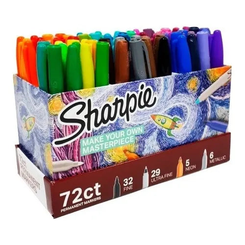 Sharpie X72 Marcadores Punta Fina Y Ultrafina Bunny Toys Set De 72 Unidades Colores Neón Y Metálicos