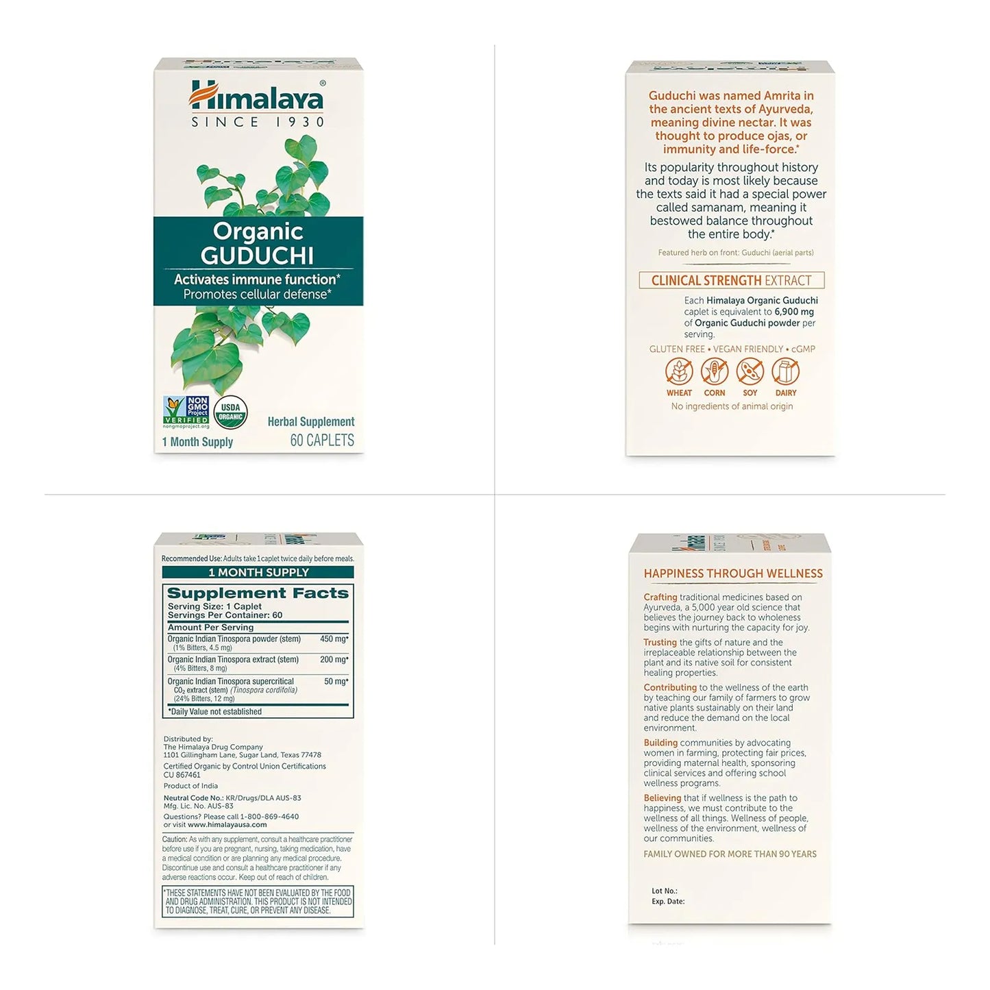 Himalaya Guduchi Organico 700 Mg 60 Comprimidos Refuerzo Inmunologico Natural