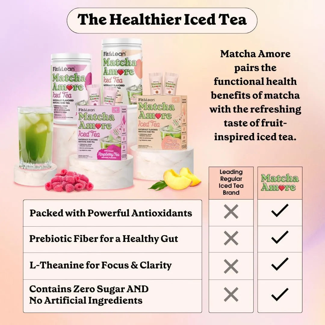 Té Helado Orgánico Matcha Fruit Flavor Con Fibra Prebiótica Energía Natural Y Digestión Saludable