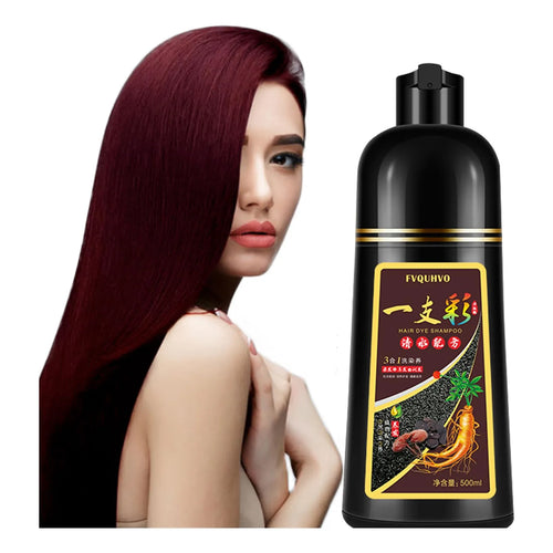 Champú Natural 3 En 1 Cobertura Canas Tinte Instantáneo Sin Daño Cabello