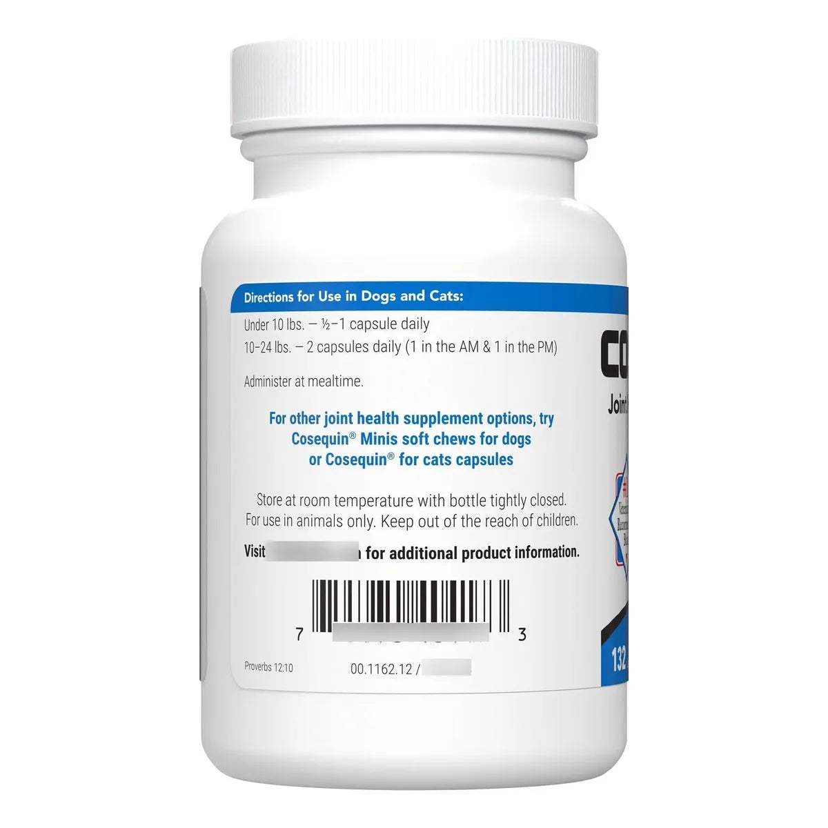Nutramax Cosequin Suplemento Articular Para Perros Y Gatos Pequeños Con Glucosamina 132 Cápsulas