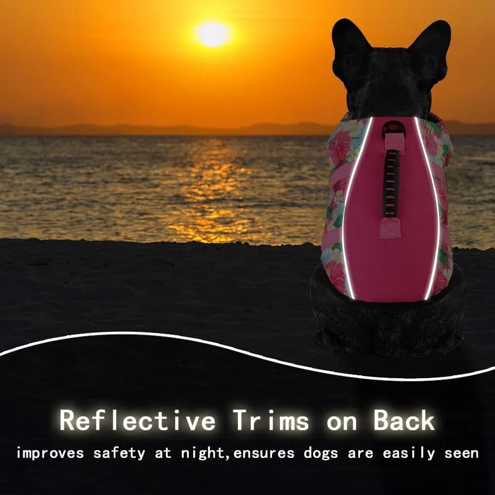 Chaleco Salvavidas Perros Ripstop Reflectante Ajustable Seguridad Estilo Hawaiano