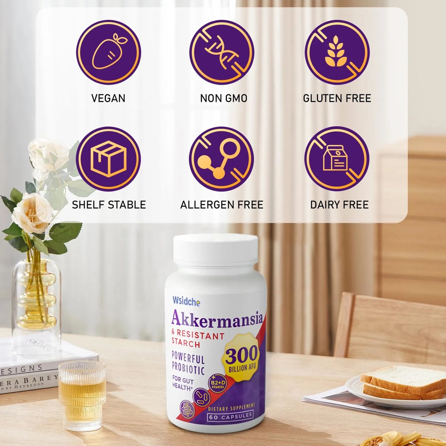 Probiotic 300 Mil Millones AFU Akkermansia Muciniphila Para Digestión Y GLP-1
