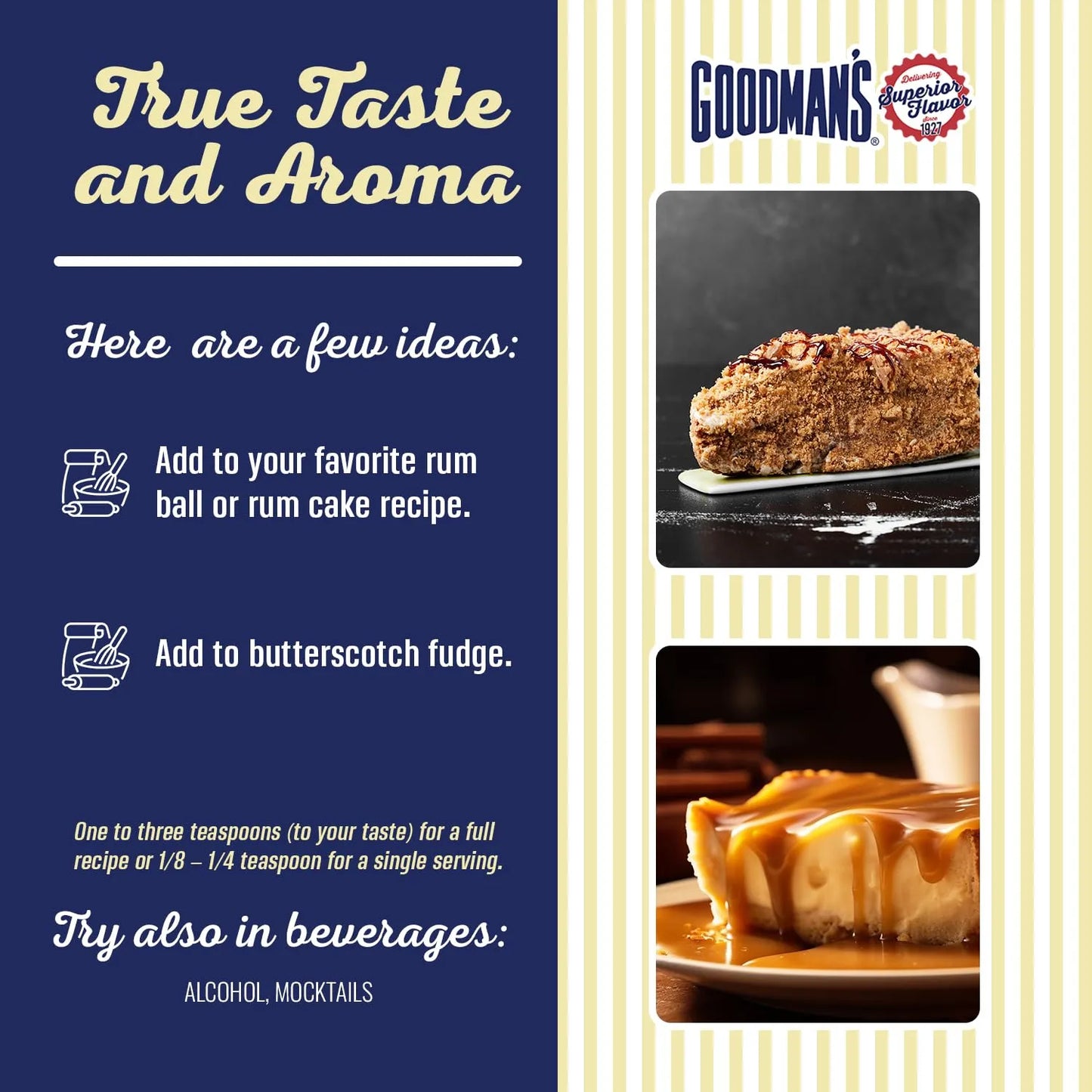 Extracto Natural De Ron Goodmans Bajo En Calorias Y Alcohol Ideal Para Postres Y Bebidas