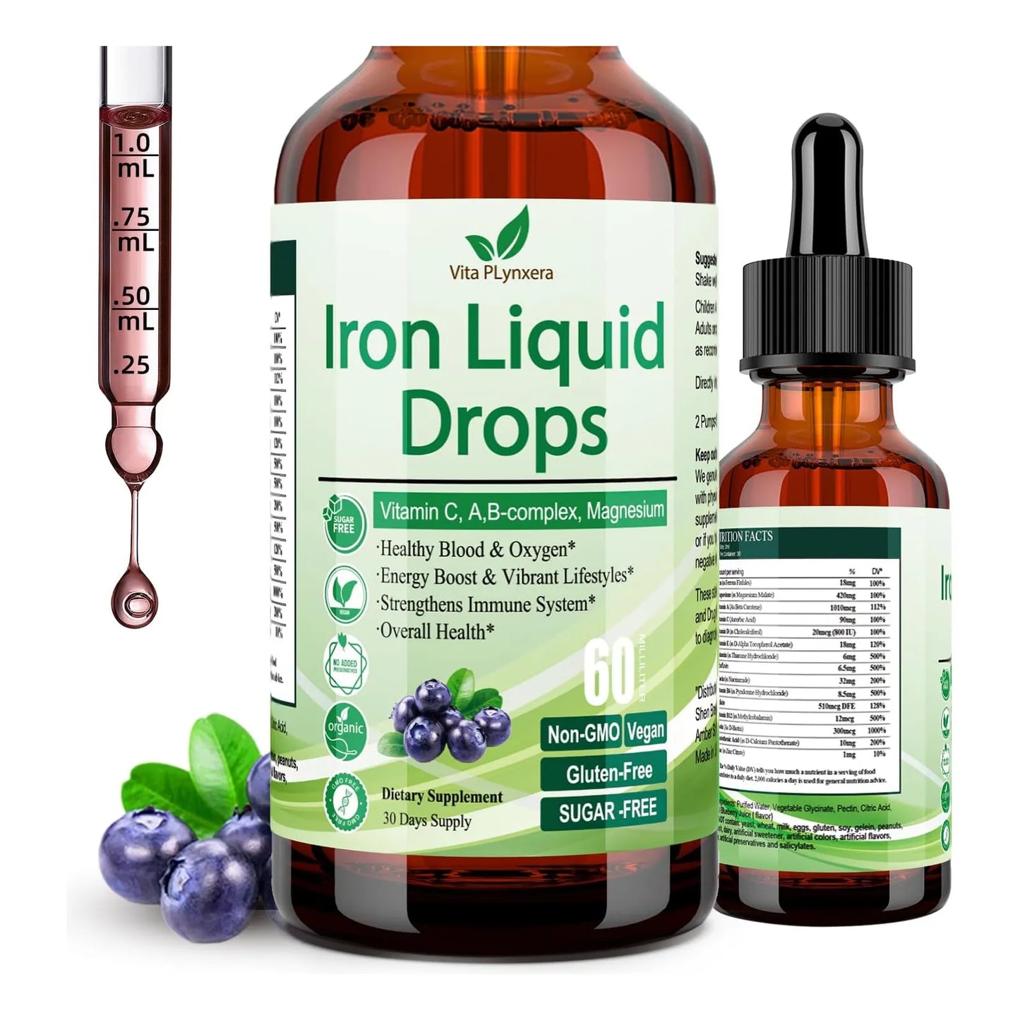 Gotas De Hierro Liquido Para Anemia Con Vitamina C Y B12 Energia Y Vitalidad