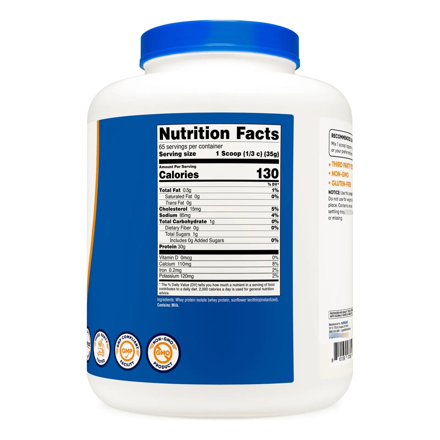 Proteina De Suero Aislada 100 Pura 5LBS Sin Sabor EEUU Recuperacion Muscular