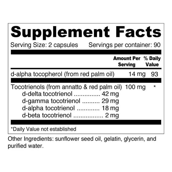 Daily Super E Tocotrienol Complejo Vitamina E Antioxidante 180 Cápsulas
