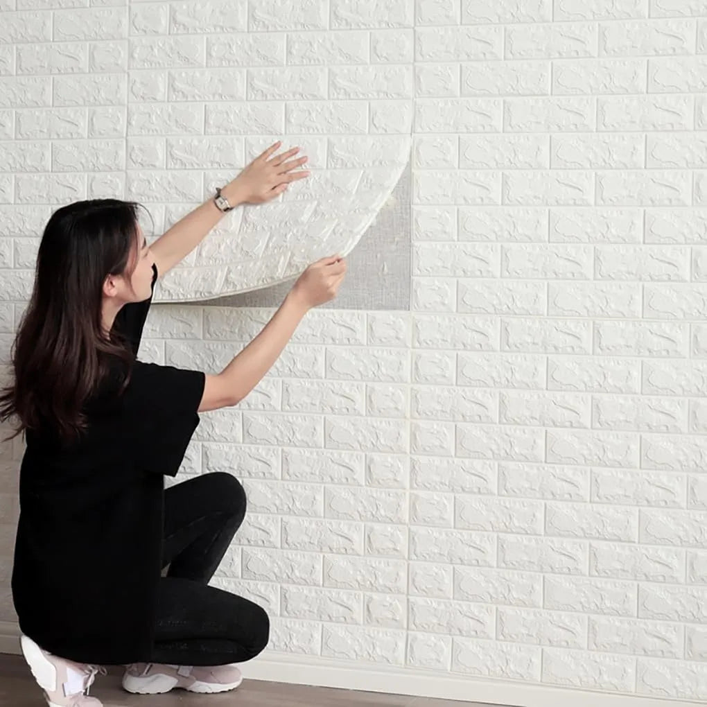 10 Unids Pegatinas Pared Ladrillo 3D Autoadhesivas Extraíbles Impermeable