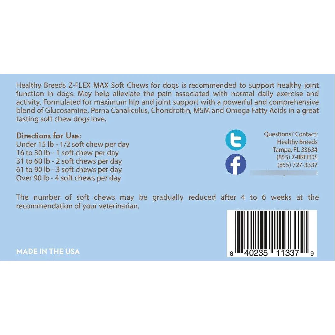 Z-Flex Max Masticables Suaves Para Caderas Y Articulaciones De Perros 50 Unidades