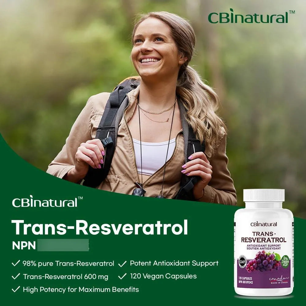 Trans Resveratrol 98 Puro 600 Mg 120 Capsulas Veganas Antioxidante Premium