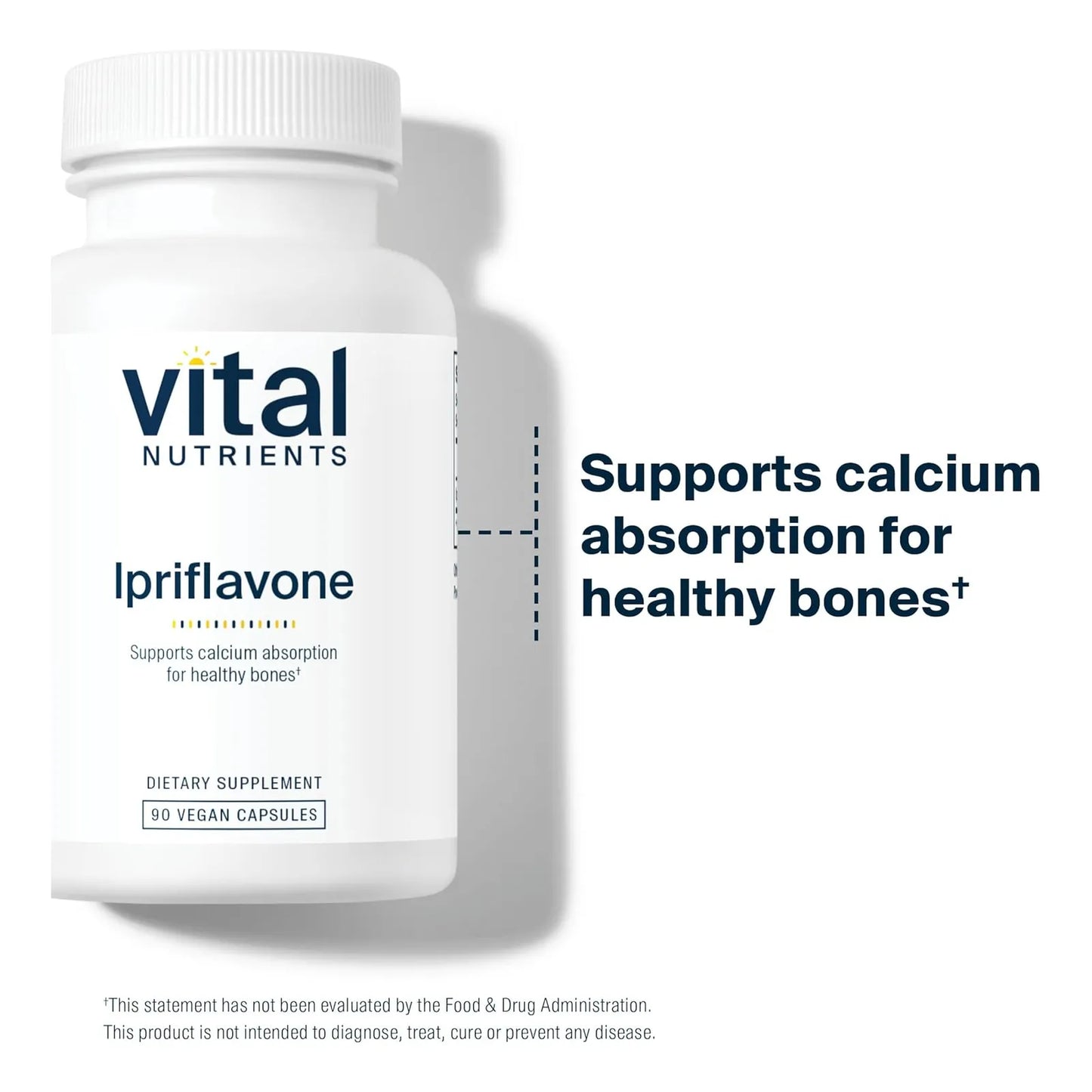 Ipriflavona 600mg Vital Nutrients Apoyo Huesos Saludables Absorcion Calcio 90 Capsulas