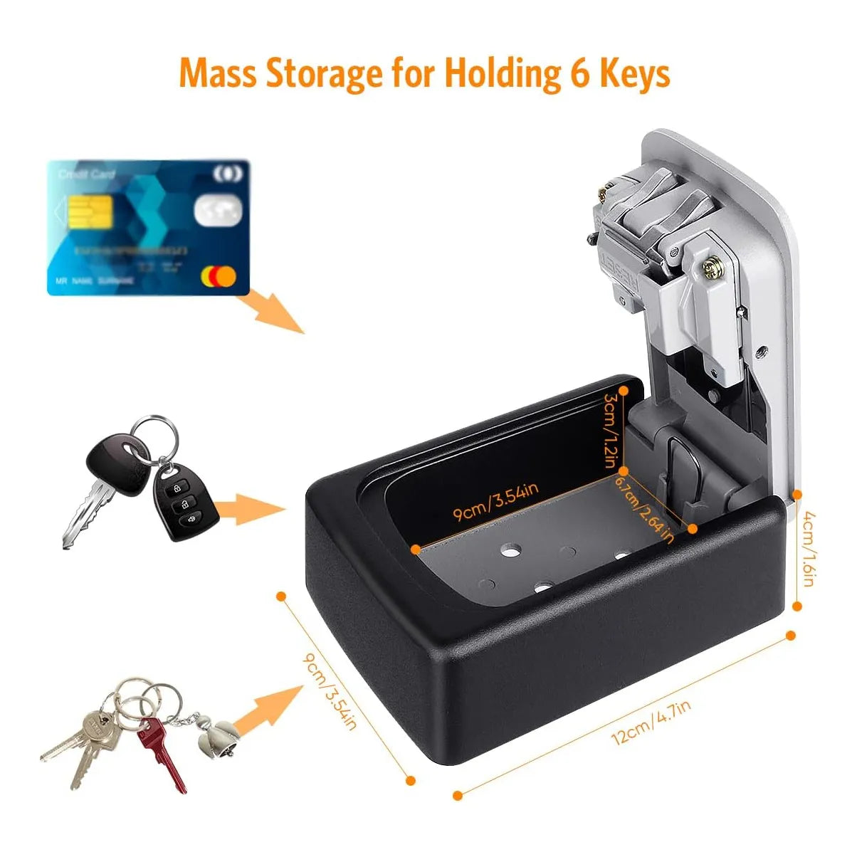 Caja De Bloqueo Para Llaves Pared 4 Digitos 5 Llaves Fayleeko Seguridad Exterior