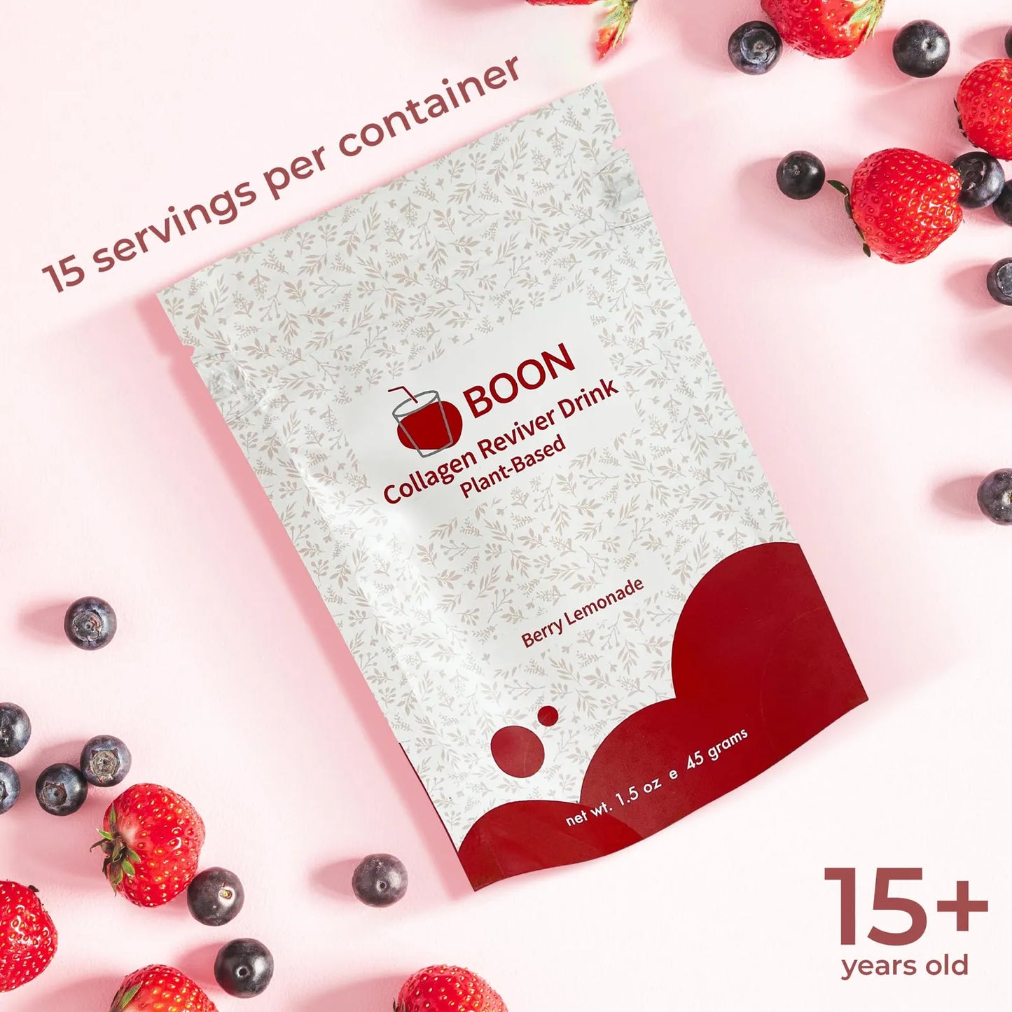 Boon Collagen Reviver Drink Polvo De Colageno Vegano Sabor Limonada De Bayas 15 Porciones