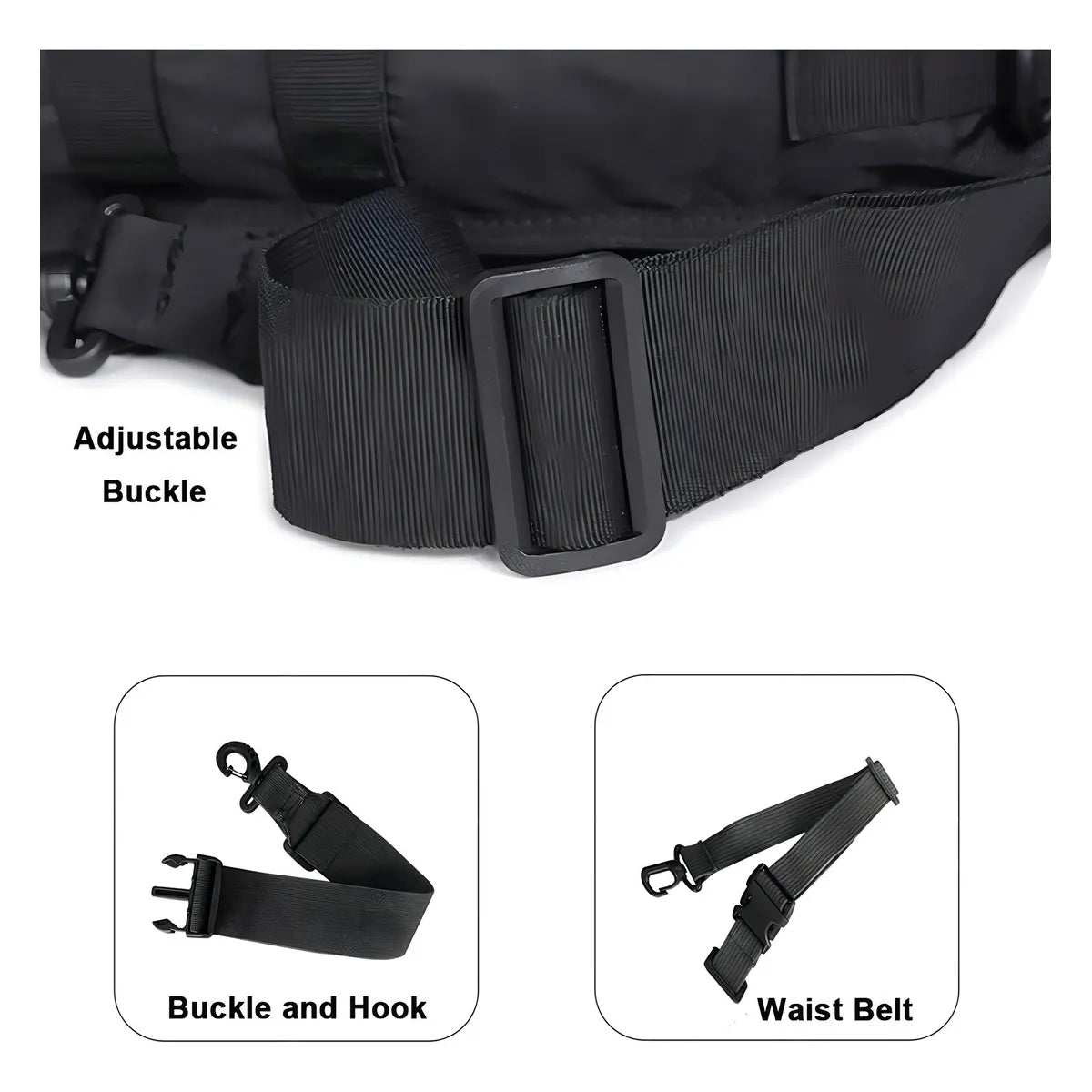 Mochila Táctica Militar HAOMUK Negra Resistente Al Agua Y Duradera
