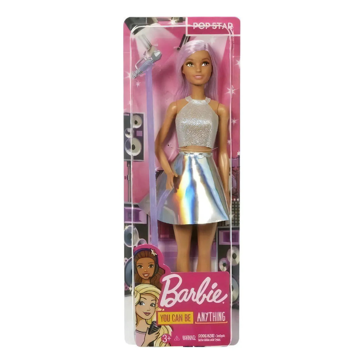 Muñeca Barbie Careers Pop Star Pelo Largo Rosa Ropa Tornasol - Imagen 7