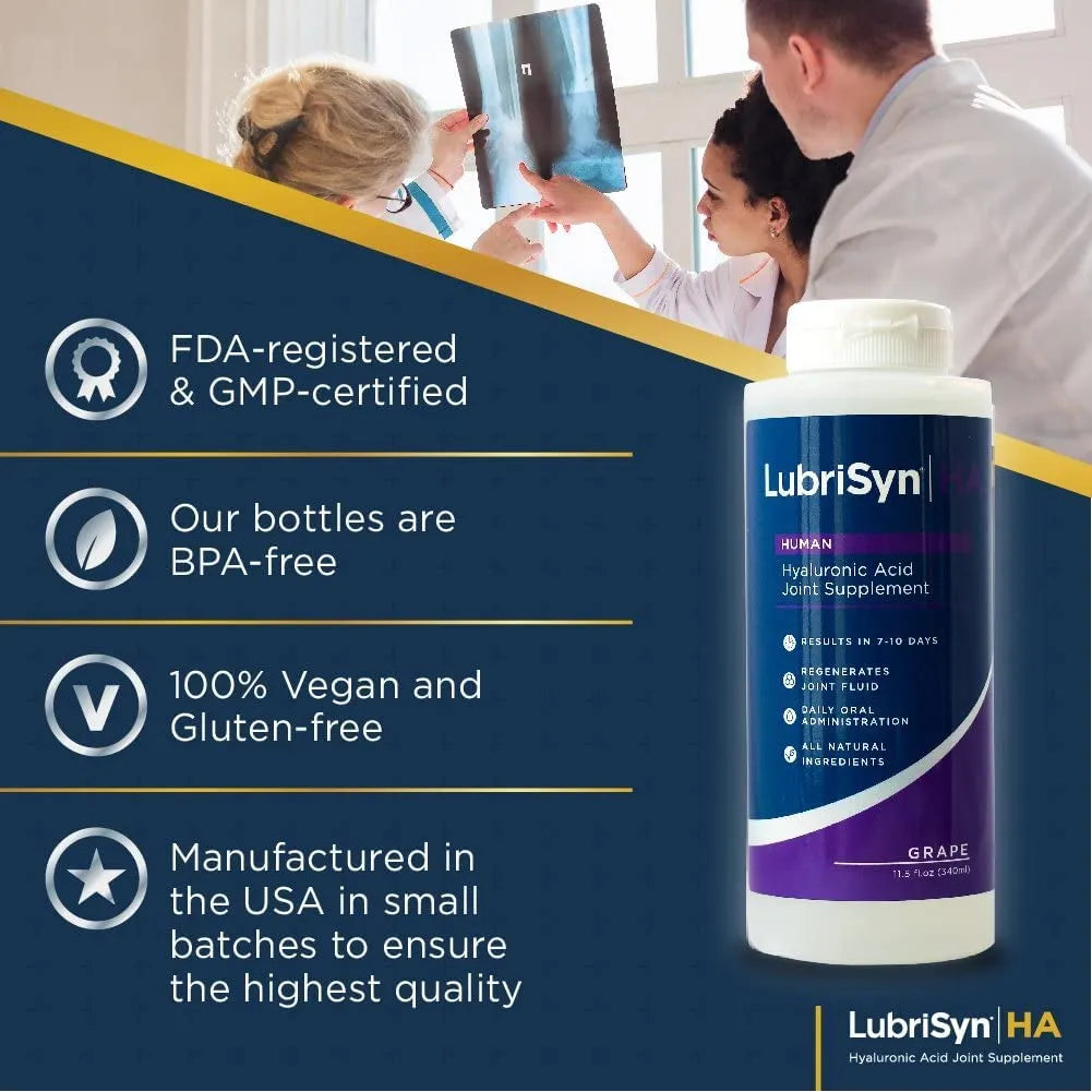Lubricante Articular Natural Sabor Uva Con Acido Hialuronico 11.5 Onzas Alivia Dolor Y Rigidez
