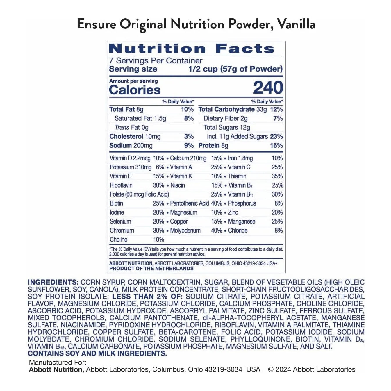 Batido Ensure Original Vainilla 14.1 Onzas Paquete De 6 Nutrición Completa