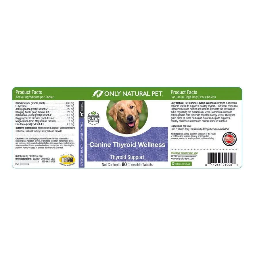Suplemento Thyroid Wellness Para Perros 90 Tabletas Masticables Apoya Tiroides Y Metabolismo