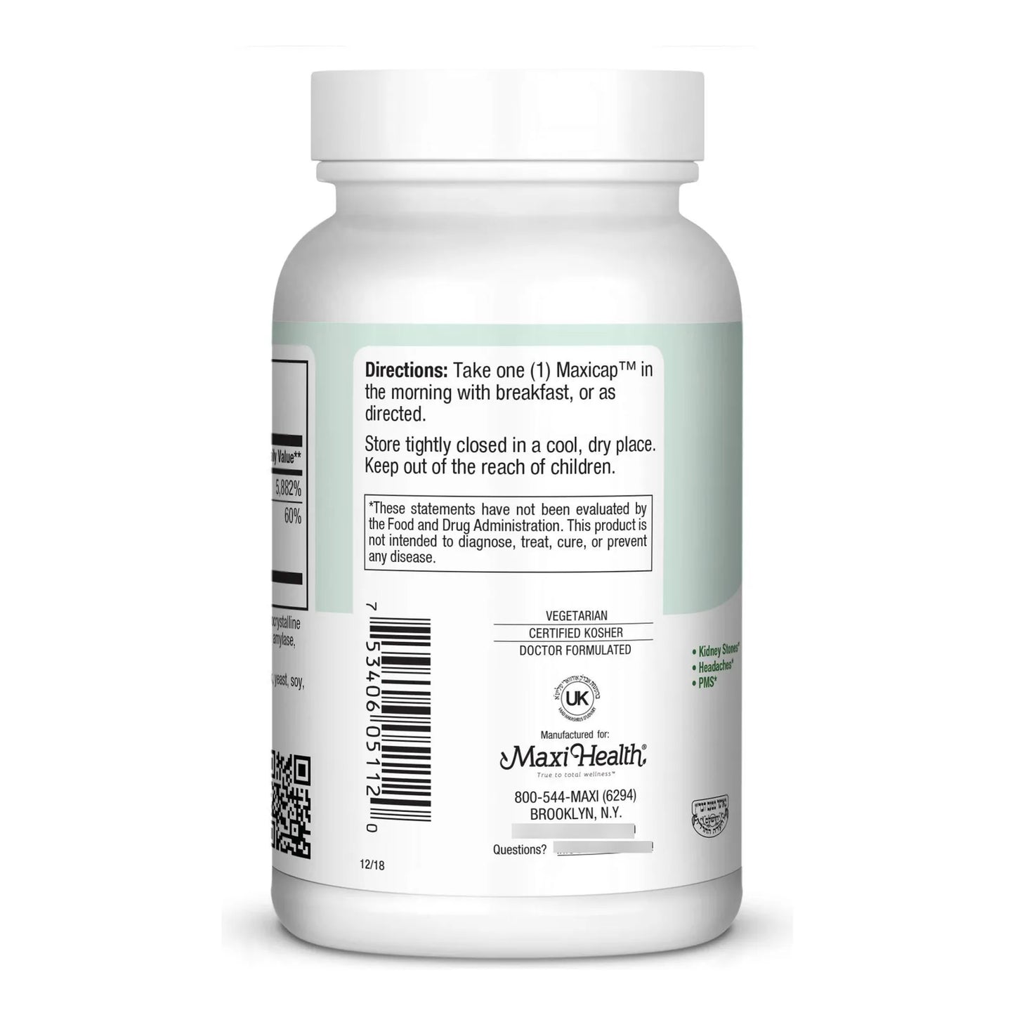 Mag 6 Magnesio Óxido Glicinato Con Vitamina B6 120 Cápsulas Alivia Calambres Migrañas