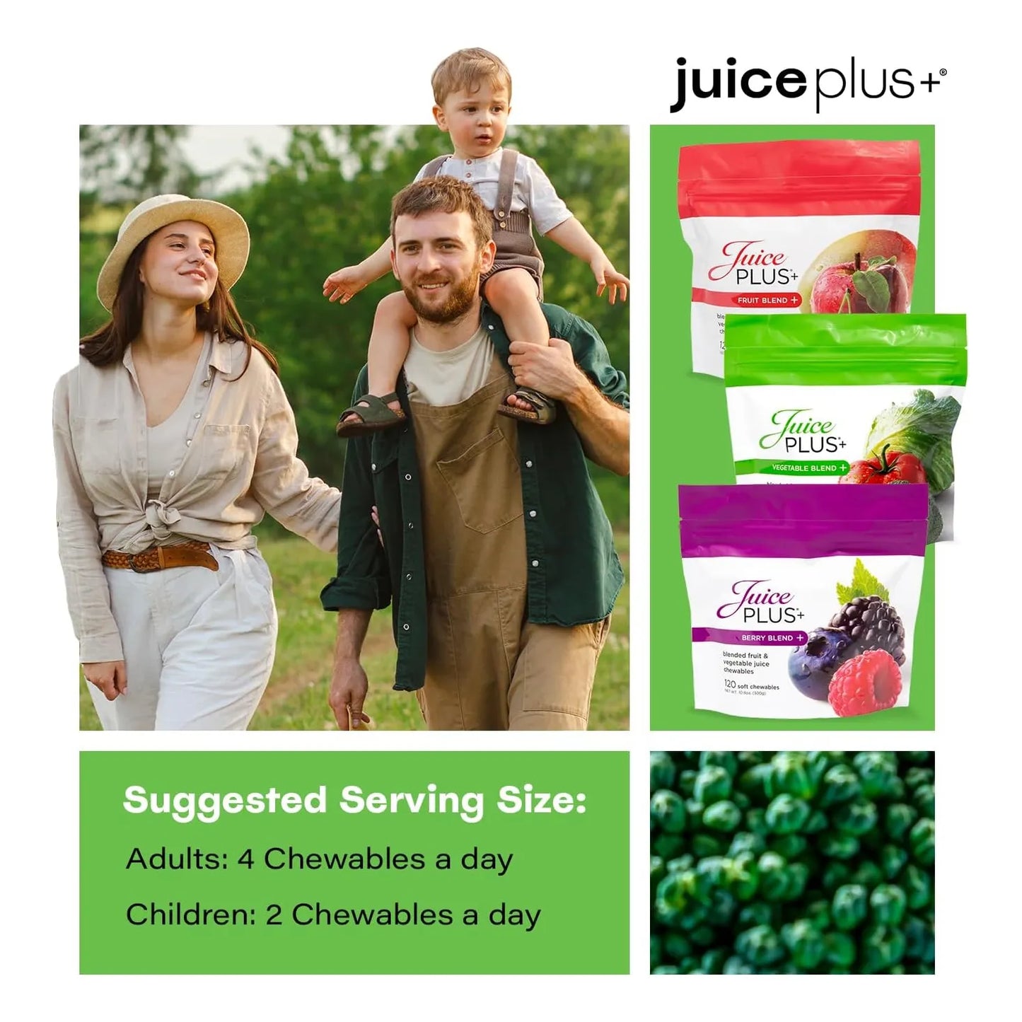 Masticables Suaves De Frutas Verduras Y Bayas JuicePlus+ 30 Ingredientes Veganos Sin Gluten